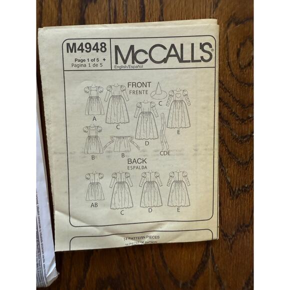 2-Piece Vintage Costume Sew Pattern McCalls Witch Glinda Wicked Queen Princess - Picture 3 of 8